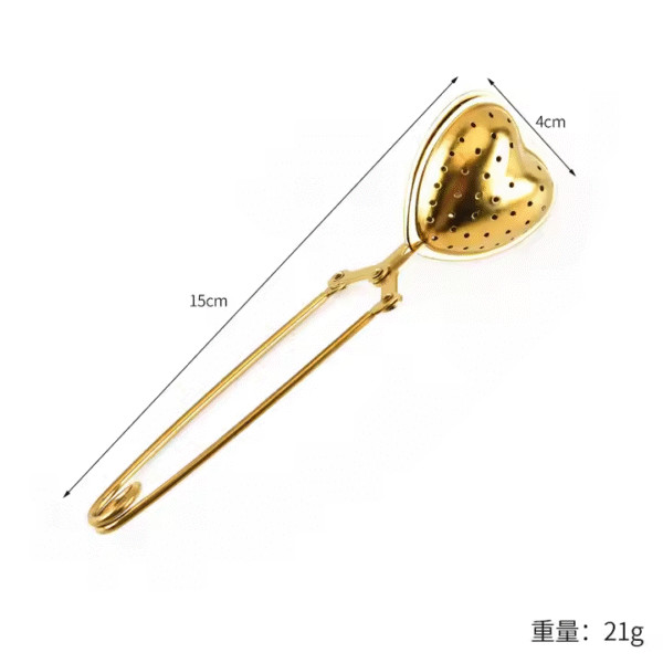 Creative Shell Heart Star Stainless Steel Tea Drain Gold Tea Filter Tea Infuser with Handle - Image 3