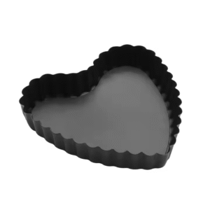 Heart Shape Cake Mold Carbon Steel Removable Loose Bottom Fluted Heart Cake Mold with Non-stick Coating