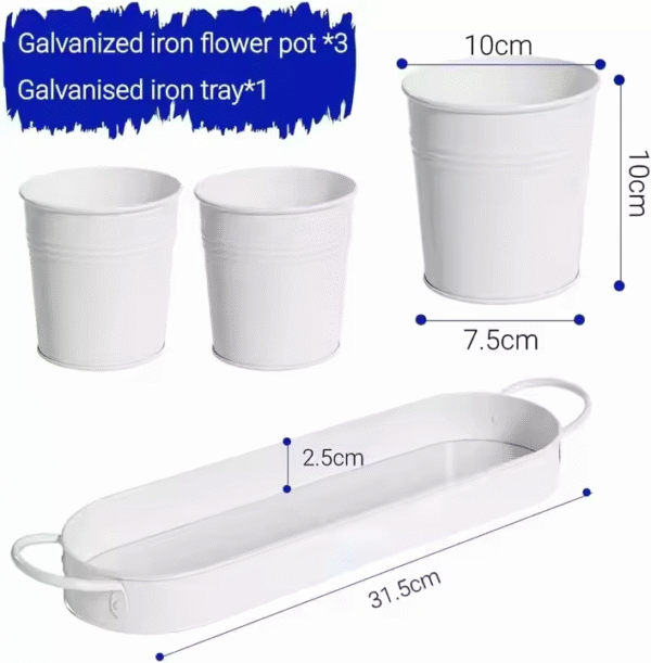 Herb Garden Planter Indoor Kit with Tray Flower Pots - Image 3