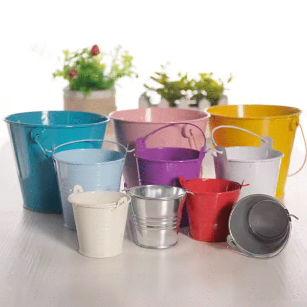 Red Black Metal Flower Pots for Kids Garden Planters & Beach Toys - Image 3