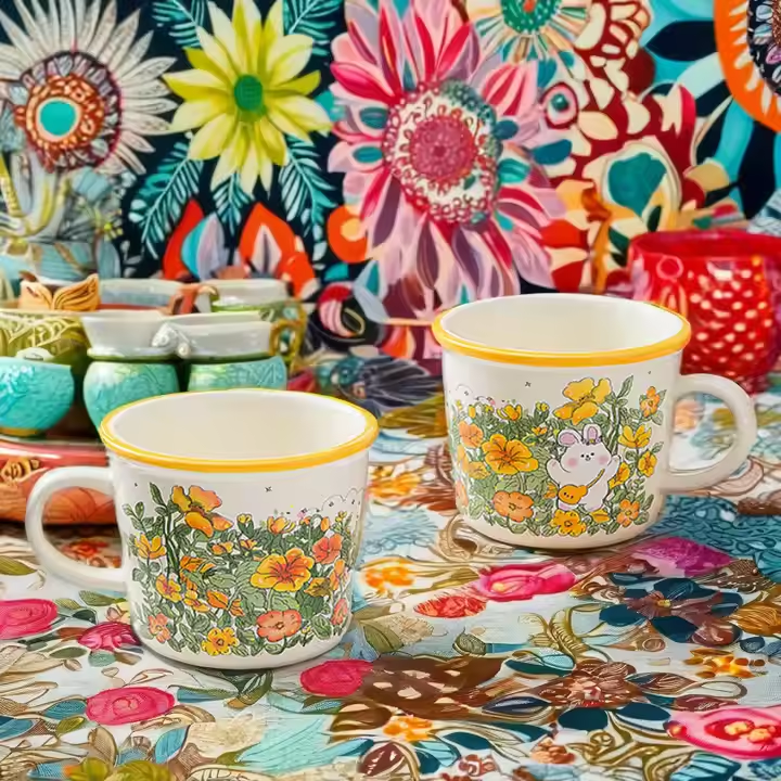 Modern 340ml Ceramic Coffee Tea Milk Cup Stylish Design for Hot Beverages - Image 2