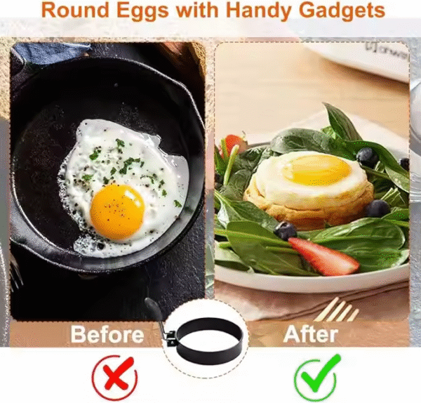 Nonstick Egg Rings Round Crumpet Ring Mold Shaper for English Muffins Pancake Cooking Griddle Breakfast Sandwich Burger - Image 6