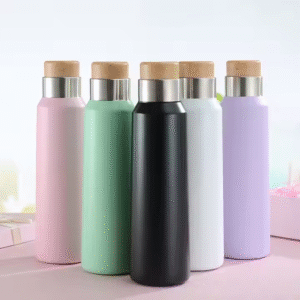 Custom logo Sports Wood Grain Insulated Double Wall 304 Stainless Steel Flasks Cups Kids Tumbler Water Bottles