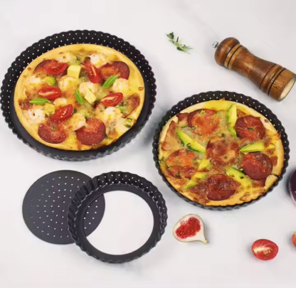 Pizza Crisper Pan Strap Handle Pizza Pan With Hole Carbon Steel Customizable Logo Pizza Pan for Home Kitchens - Image 6