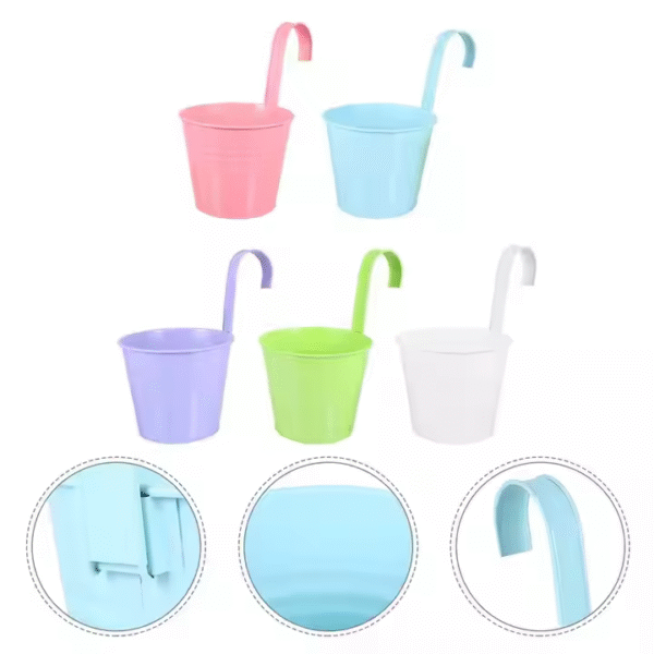 Metal Bucket Gardening Pot Modern Home Decor Outdoor Patio Hanging Planter for Garden High Indoor Decoration Garden Pots - Image 2
