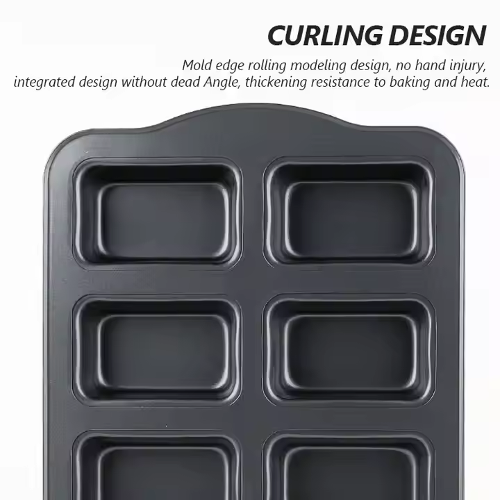 Bakeware Tools Carbon Steel Mini Loaf Pan Non-Stick Square Cake Mould Oven Tray Baking Pan for Making Muffin Brownie With Handle - Image 6