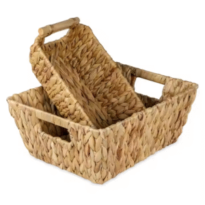 Woven Baskets Water Hyacinth Wicker Baskets Hand-Woven Large Storage Baskets
