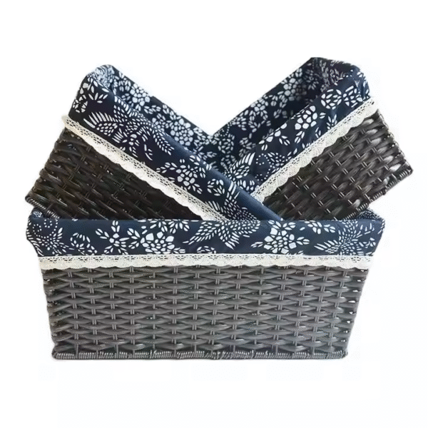 New Hot Sale Hand-woven Sundry Basket Rattan Plastic Washable Storage Basket - Image 2