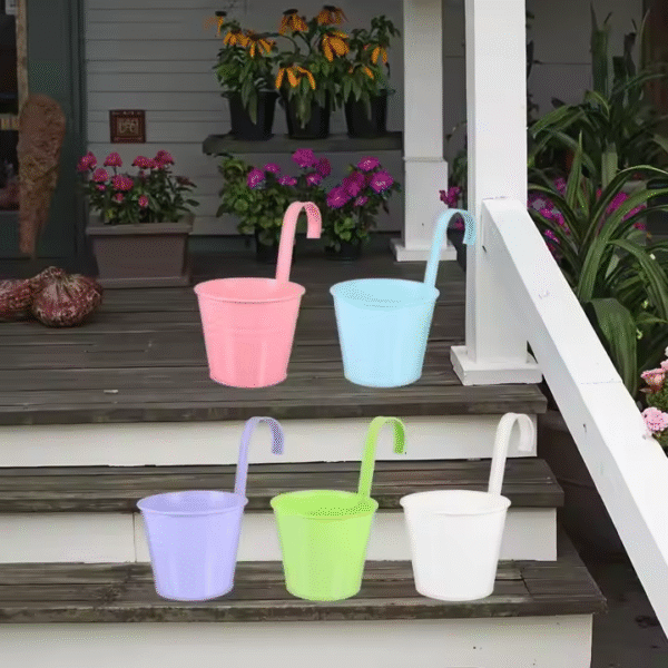 Metal Bucket Gardening Pot Modern Home Decor Outdoor Patio Hanging Planter for Garden High Indoor Decoration Garden Pots - Image 6