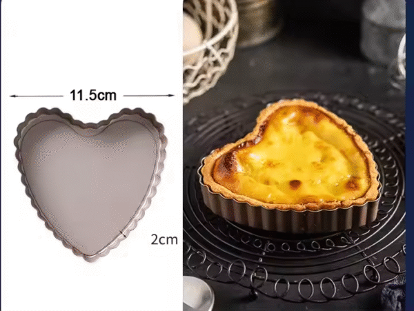 Heart Shape Cake Mold Carbon Steel Removable Loose Bottom Fluted Heart Cake Mold with Non-stick Coating - Image 5