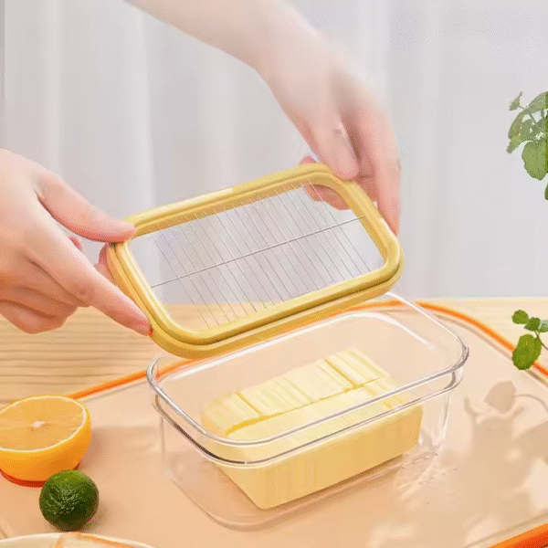 Kitchen Stainless Steel Wire Butter Keeper and Cheese Cutting Crisper with Lid Baking Cutter for Home or Camping - Image 2