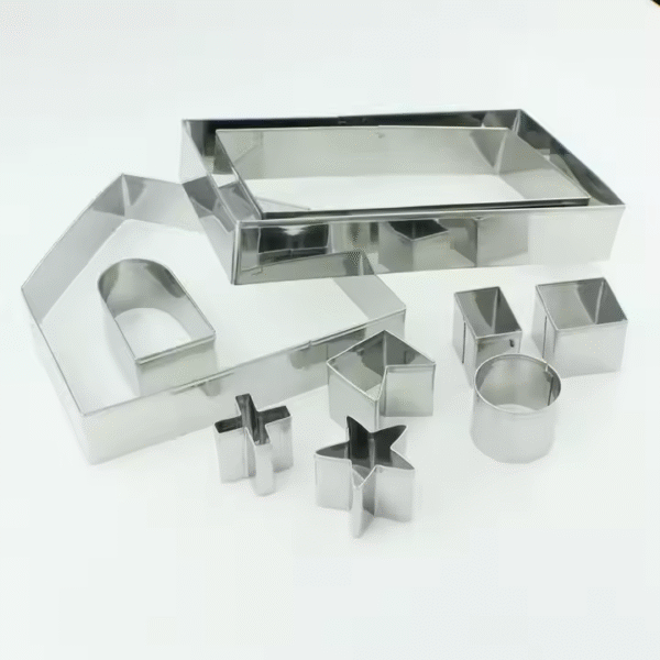 Kitchen Baking Accessories 10pcs 3D Stainless Steel House Cookie Cutters Mould Christmas Cookie Cutter Set - Image 5