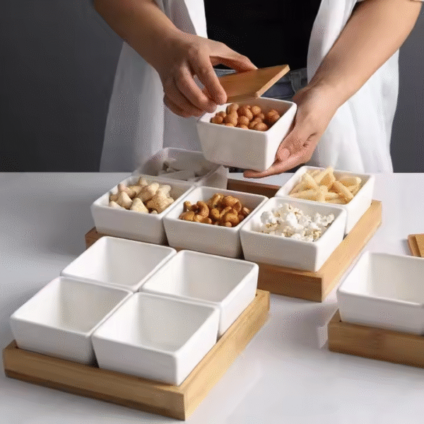 Creative New Products Ceramic Bamboo Box Platter Fashion Home Snack Platter - Image 2