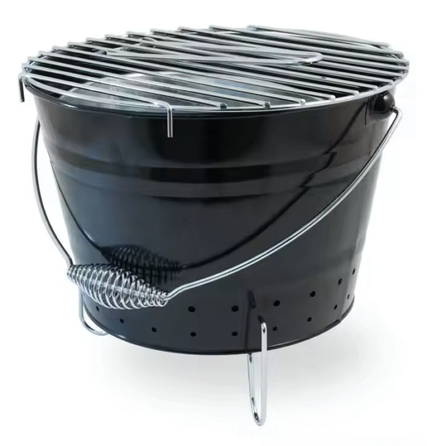 Portable Outdoor Barbecue Grill Galvanized Steel Cooking Tools Charcoal BBQ Grill Bucket with Handle - Image 4