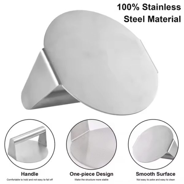 Kitchen BBQ Meat Flattener Tool Round Square Grill Press Stainless Steel Hamburger Press Patty Maker Smash Burger Press - Image 3