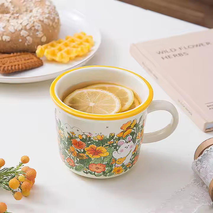 Modern 340ml Ceramic Coffee Tea Milk Cup Stylish Design for Hot Beverages - Image 3