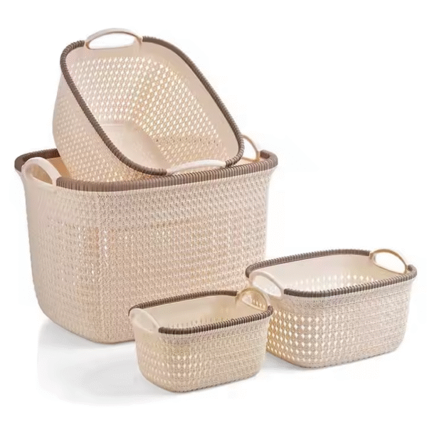 Household Durable Plastic Storage Basket Shower Caddy Tote Storage Bins With Handle - Image 4