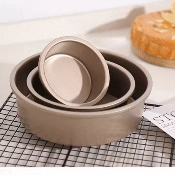 4/6/8 Inch Nonstick Round Carbon Steel Round Cake Mold Microwave Bread Baking Pans and Dishes with Removable Bottom - Image 2