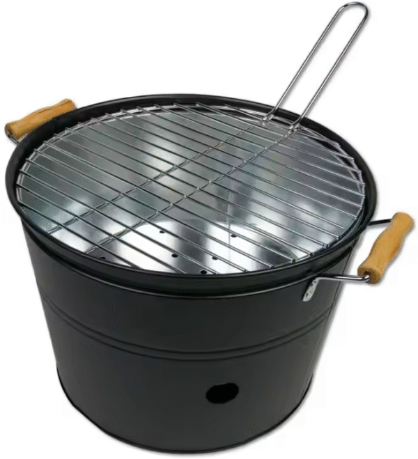 Portable Outdoor Barbecue Grill Galvanized Steel Cooking Tools Charcoal BBQ Grill Bucket with Handle - Image 3