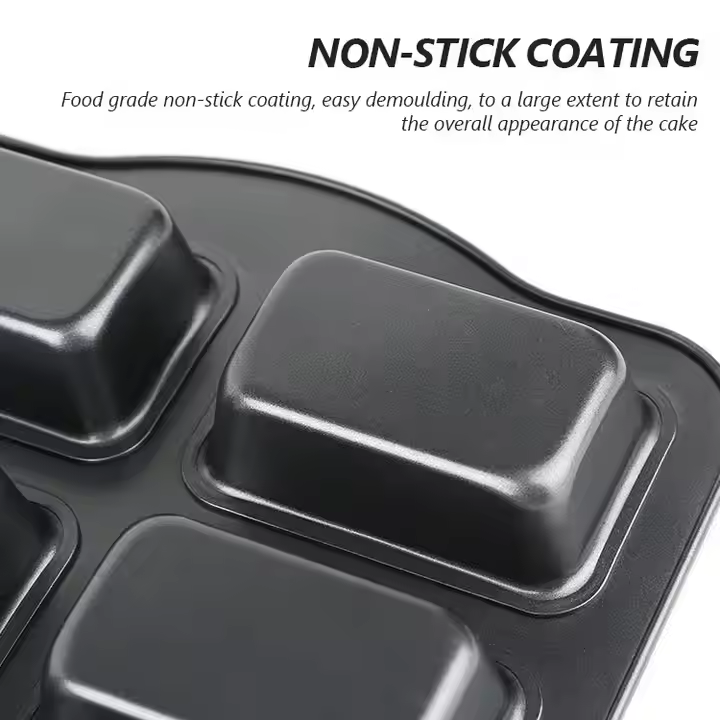 Bakeware Tools Carbon Steel Mini Loaf Pan Non-Stick Square Cake Mould Oven Tray Baking Pan for Making Muffin Brownie With Handle - Image 4