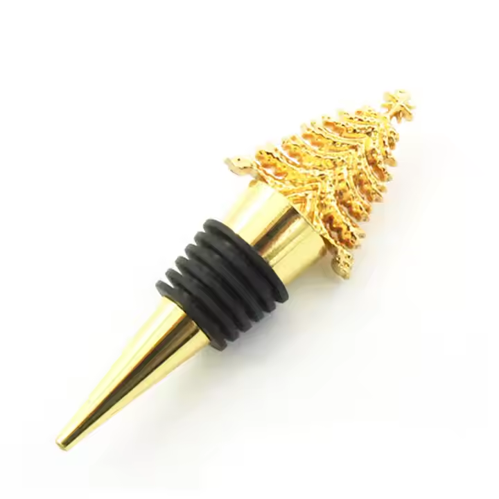 Creative Christmas Tree Decorative Wine Bottle Stopper Gold Alloy Wine Cork Stoppers Christmas Gift Stoppers - Image 2