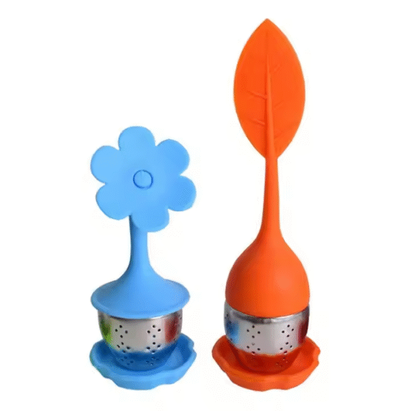 Creative Small Flower Shaped Silicone Tea with Tea Strainer and Stainless Steel Tea Filter - Image 4