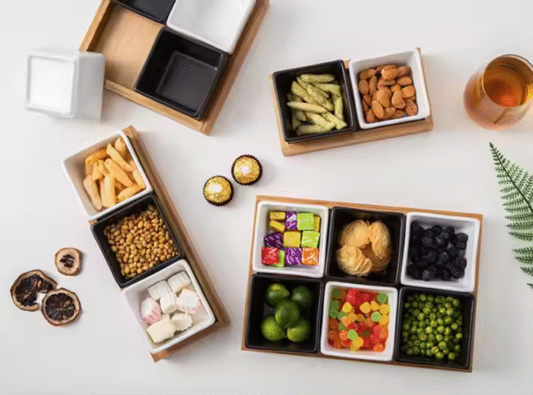 Creative New Products Ceramic Bamboo Box Platter Fashion Home Snack Platter