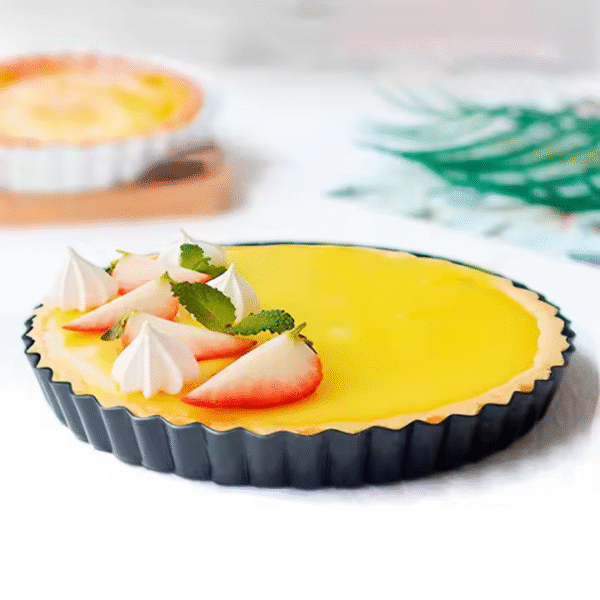 Quiche Pan Flower Shape Pie Flat Bread Cake Pans 4 Pack Round With 5 9 Inch and Non Stick Base Tart Pan Removable Bottom - Image 3