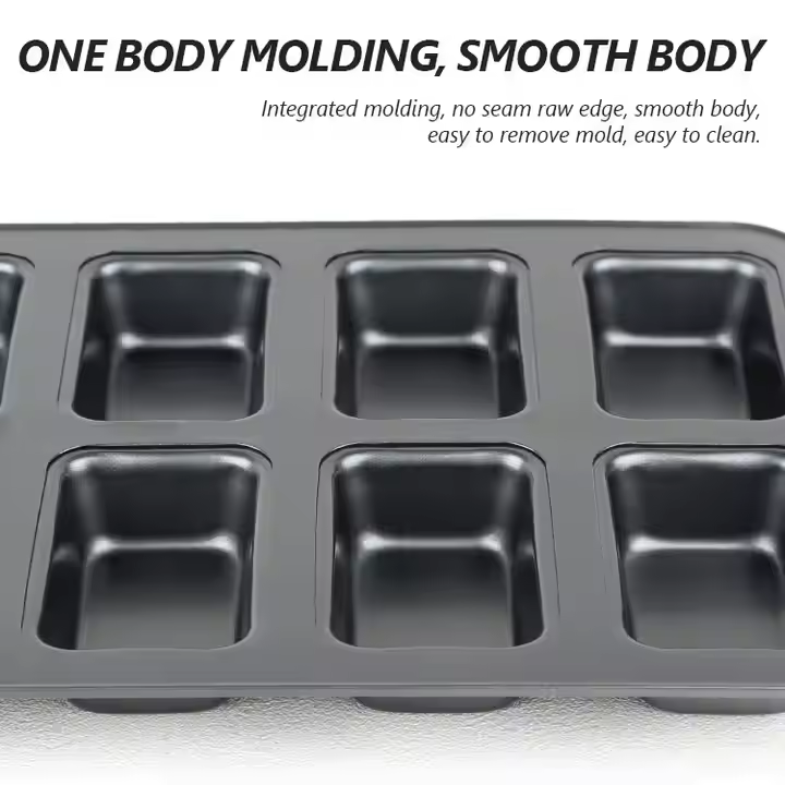 Bakeware Tools Carbon Steel Mini Loaf Pan Non-Stick Square Cake Mould Oven Tray Baking Pan for Making Muffin Brownie With Handle - Image 5