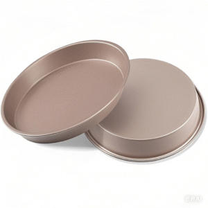 Food Grade Round Non-Stick Rose Gold Plated Pizza Pie Tray Carbon Steel Bread Pizza Pan for Baking