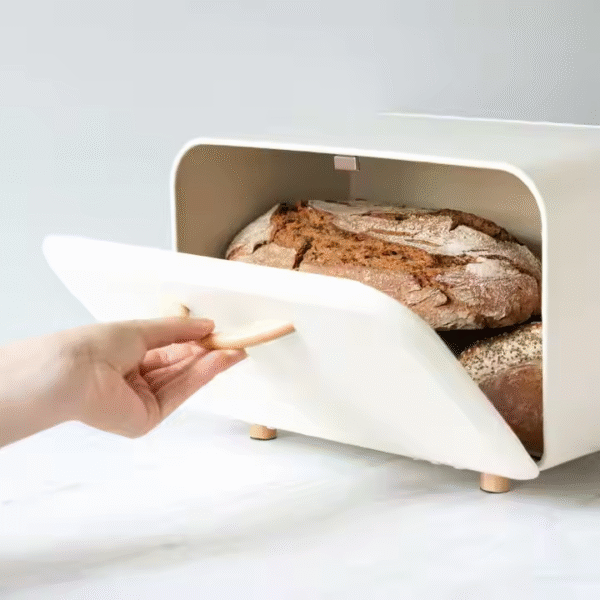 Metal Bread Box Storage Tin for Kitchen With Drop Down Door Bread Bin Set - Image 3