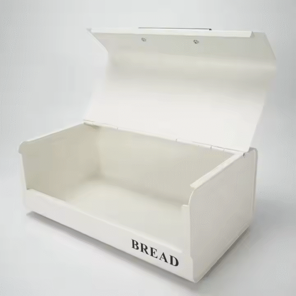 Customized Powder Coated Metal Case Box Storage Vintage Tin Stainless Steel Kitchen Large Aluminum Handle Bread Bin - Image 2