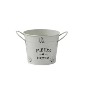 Creative Circular Flowerpot Double Ear Handle Iron Flower Pot Green Plant Balcony Decoration Storage Bucket