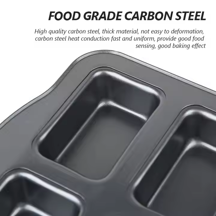 Bakeware Tools Carbon Steel Mini Loaf Pan Non-Stick Square Cake Mould Oven Tray Baking Pan for Making Muffin Brownie With Handle - Image 3