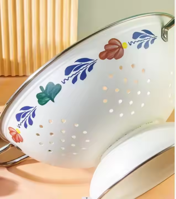 Multifunctional Enamel Metal Strainer - Image 2