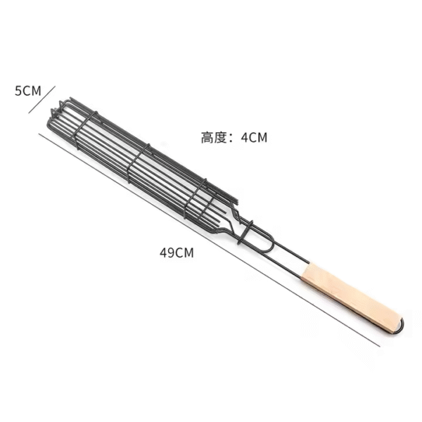C341 Portable Bbq Grilling Basket Stainless Steel Nonstick Grill Basket Kitchen Accessories - Image 5