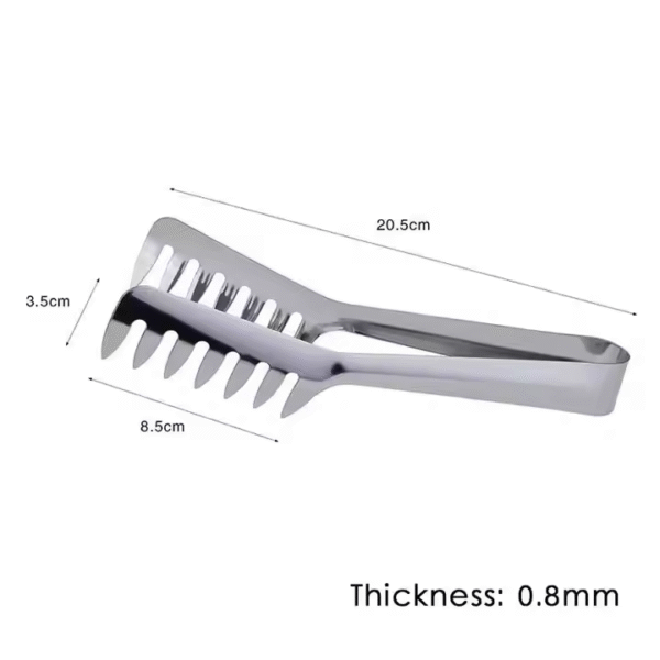 Cooking Food Serving Tongs Noodle Tongs Silver Multi Purpose Food Clips Cooking Utensils 430 Stainless Steel - Image 2