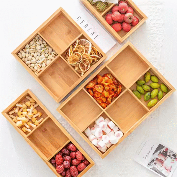 Wholesale Natural Wood Durable Odorless Dry Fruit Case Storage Wooden Box With Divider