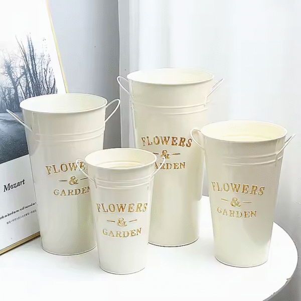 Decorative Flower Bucket Flower Pots Galvanized Bucket Metal Home and Wedding Box - Image 3
