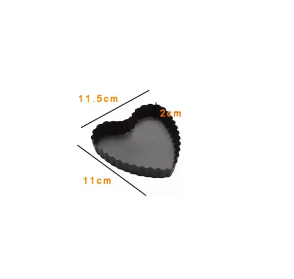 Heart Shape Cake Mold Carbon Steel Removable Loose Bottom Fluted Heart Cake Mold with Non-stick Coating - Image 3