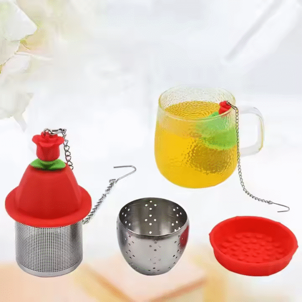 Wholesale Hot Sale Tea Filter Creative New 304 Stainless Steel Tea Infuser Silicone Tea Strainer - Image 5