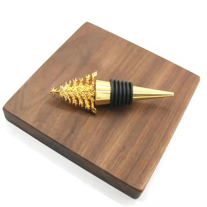 Creative Christmas Tree Decorative Wine Bottle Stopper Gold Alloy Wine Cork Stoppers Christmas Gift Stoppers - Image 3