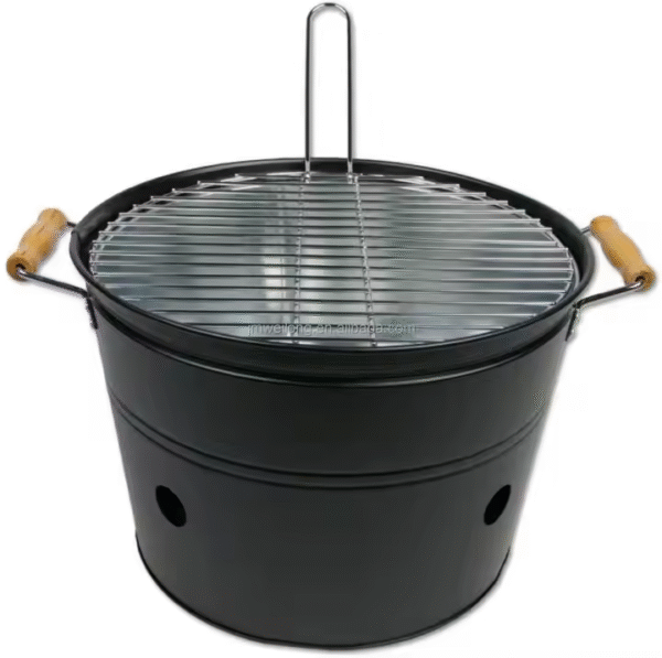 Portable Outdoor Barbecue Grill Galvanized Steel Cooking Tools Charcoal BBQ Grill Bucket with Handle - Image 5