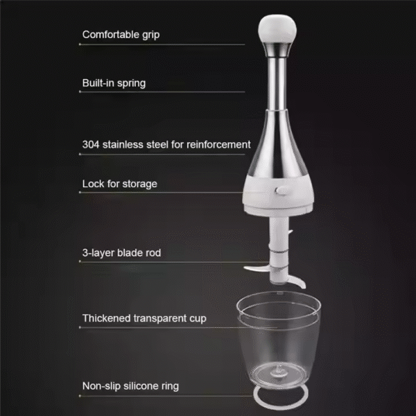 250ML Meat Grinder Multifunction Vegetable Fruit Twist Shredder Manual Gadgets Tool Chopper Garlic Cutter Kitchen Accessories - Image 4