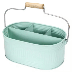 Utensil Holder Cooking with Handle & Divider Metal Utensil Pot for Fork Spoon Knife