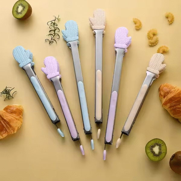 Non-slip Food Clip Silicone Food Tong Hand Shape with Locking Buckle Food Clip Baking Bread Clip - Image 2