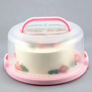 10 Inch Plastic Cake Box Good Sealing Lockable Cheesecake Roast Food Camping Container