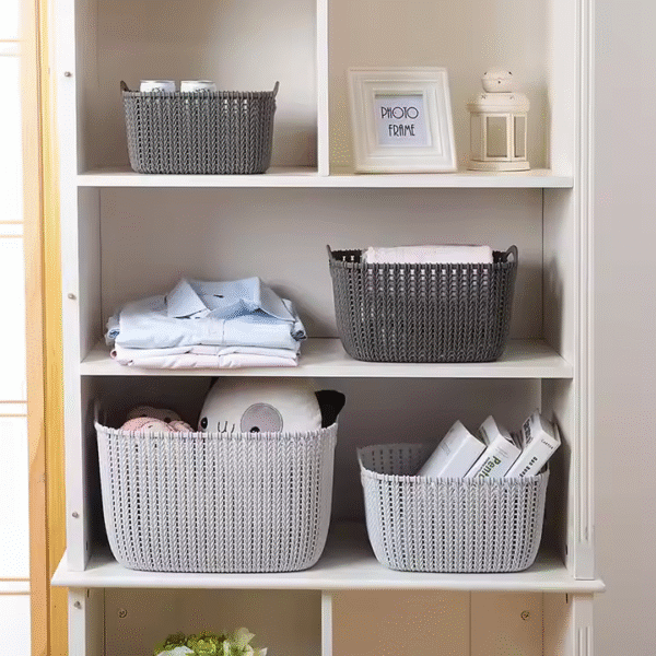 Plastic Storage Basket Storage Baskets Large Kitchen Bathroom Baskets - Image 4