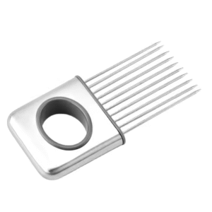 Stainless Steel Onion Slicer Holder With 10 Even Prong Easy Hold Tomato Potato Vegetable to Cut Silver Color