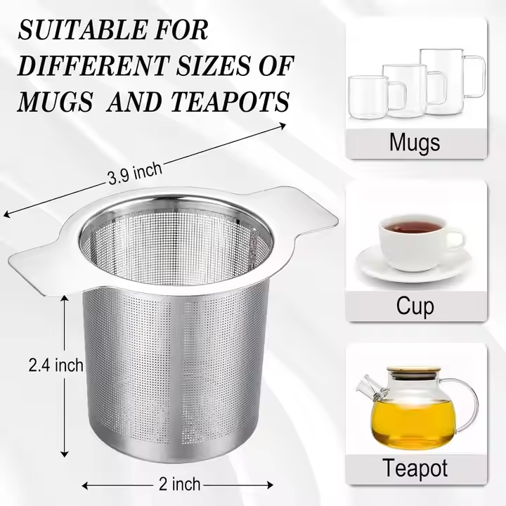 High Quality Custom Tea Infuser 304 Stainless Steel Tea Strainer Loose-Leaf Tea Infuser Filter Diffuser - Image 3